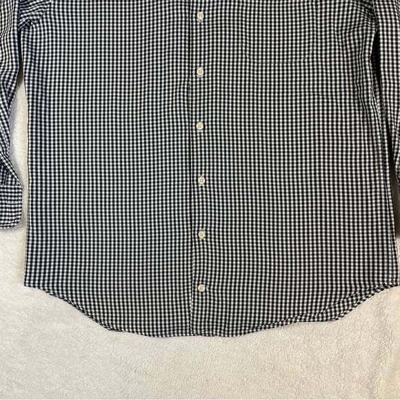 Peter Millar black /White Gingham Plaid ButtonDown Shirt Mens Medium - Picture 4 of 11